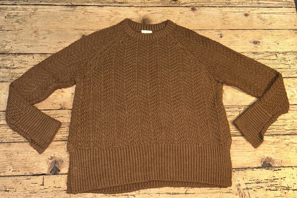 H&M Women’s Size XS Brown Chunky Knit Pullover Sweater NWOT